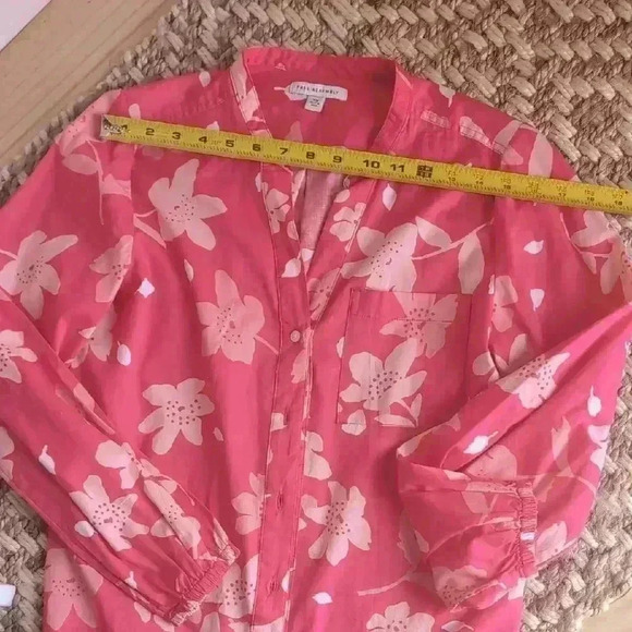 Floral Pink Cotton Button Down Shirt - Picture 7 of 7